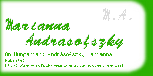 marianna andrasofszky business card
