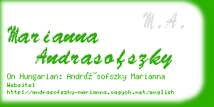 marianna andrasofszky business card